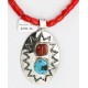 HANDMADE Certified Authentic Navajo Nickel Turquoise and CORAL Native American Necklace 371105467875