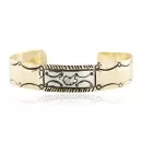 Handmade Navajo Pure .925 Sterling Silver and Brass Native American Bracelet 12760-2