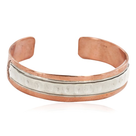 Handmade Certified Authentic Navajo Pure .925 Sterling Silver and Copper Native American Bracelet 12703-11