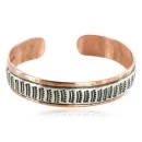 Handmade Navajo Pure .925 Sterling Silver and Copper Native American Bracelet 12712