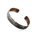 Handmade Navajo Pure .925 Sterling Silver and Copper Native American Bracelet 12731