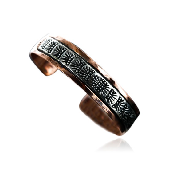 Handmade Certified Authentic Navajo Pure .925 Sterling Silver and Copper Native American Bracelet 12751