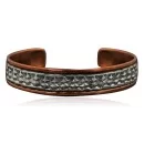 Handmade Navajo Pure .925 Sterling Silver and Copper Native American Bracelet 370916125756