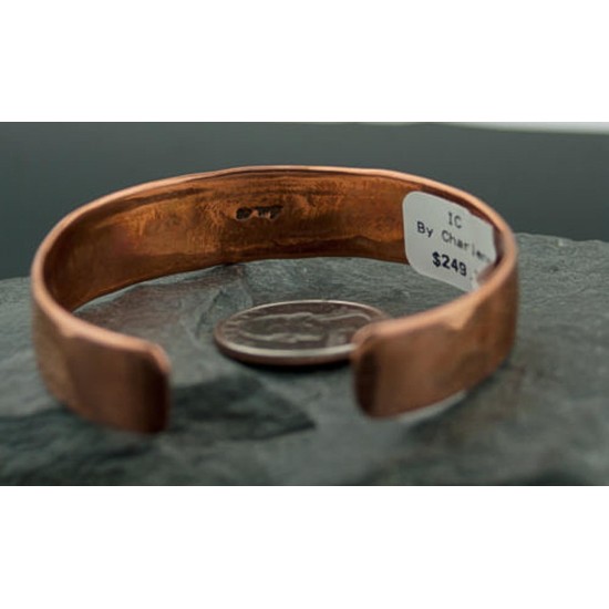 Handmade Certified Authentic Navajo Pure .925 Sterling Silver and Copper Native American Bracelet 370917015732