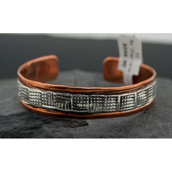 Handmade Certified Authentic Navajo Pure .925 Sterling Silver and Copper Native American Bracelet 370917015732