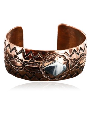 HANDMADE Certified Authentic Navajo Pure .925 Sterling Silver and Copper Native American Bracelet 371105274431