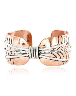 Handmade Certified Authentic Navajo Pure .925 Sterling Silver and Copper Native American Bracelet 371202322570