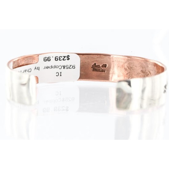 Handmade Certified Authentic Navajo Pure .925 Sterling Silver and Copper Native American Bracelet 371286870467