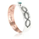 Handmade Navajo Pure .925 Sterling Silver and Copper Native American Bracelet 390764281916