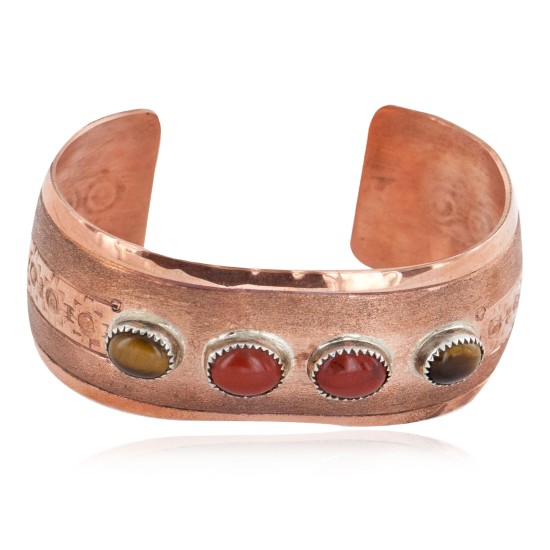 Handmade Certified Authentic Navajo Pure .925 Sterling Silver and Copper Natural Charoite Tigers Eye Native American Bracelet 12802 Handmade Certified Authentic Navajo Pure .925 Sterling Silver and Copper Natural Charoite Tigers Eye Native American Bracelet 12802