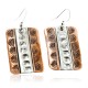 Handmade Certified Authentic Navajo Pure .925 Sterling Silver Copper Native American Earrings 27158-2