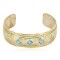 Handmade Certified Authentic Navajo Pure Brass Native American Bracelet Natural Turquoise 12861-4