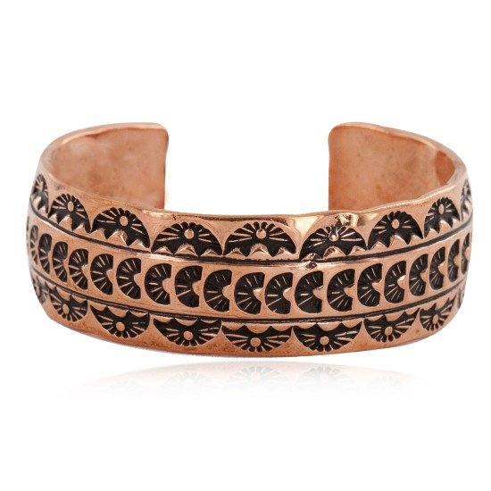 Handmade Certified Authentic Navajo Pure Copper Native American Bracelet 1 24454