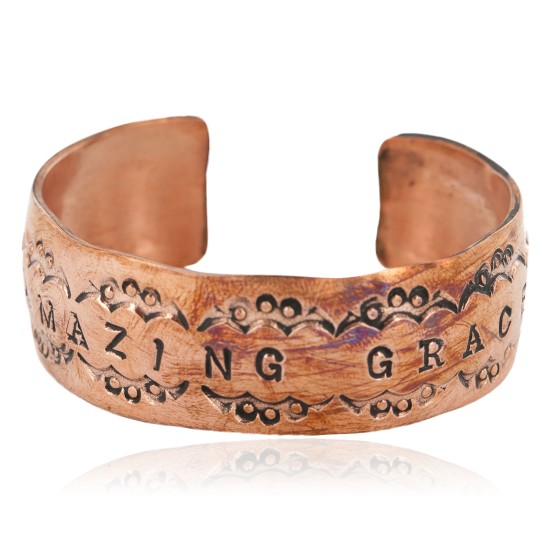 Handmade Certified Authentic Navajo Pure Copper Native American Bracelet 12868-7