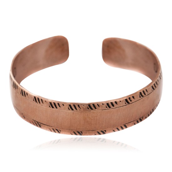 Handmade Certified Authentic Navajo Pure Copper Native American Bracelet 12988