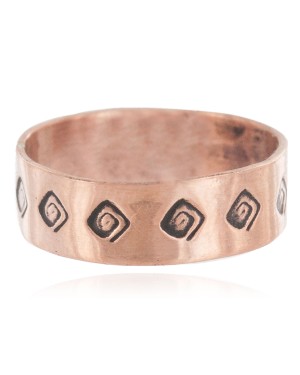 Handmade Certified Authentic Navajo Pure Copper Native American Ring 17093-7