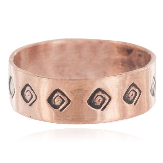 Handmade Certified Authentic Navajo Pure Copper Native American Ring 17093-7