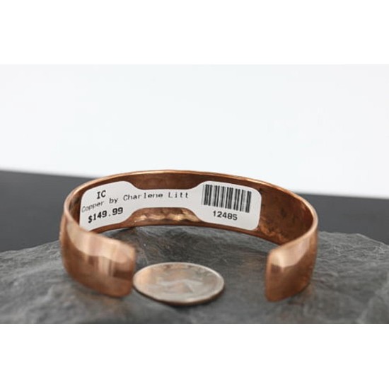 Handmade Certified Authentic Navajo Pure Handstamped Copper Native American Bracelet 390741186940