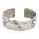 Handmade Navajo Pure Nickel Native American Bracelet Natural Turquoise 1 12861-1