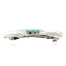 Handmade Navajo Silver Natural Turquoise Native American Hair Barrette 10346-11