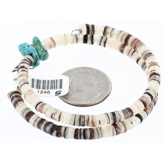 Handmade Certified Authentic Navajo Turquoise and HEISHI Native American Bracelet 371006051166