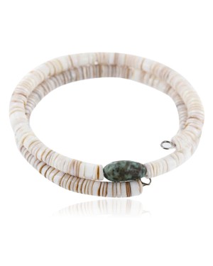 Handmade Certified Authentic Navajo Turquoise and Heishi Native American Bracelet 371007294059