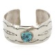 Handmade Certified Authentic Robert Littel Navajo Nickel Natural Turquoise Native American Bracelet 12784-1-0