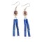 Handmade Certified Authentic Signed by .925 Sterling Silver Navajo Natural Spiny Oyster Lapis Dangle Native American Earrings 27118