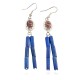 Handmade Certified Authentic Signed by .925 Sterling Silver Navajo Natural Spiny Oyster Lapis Dangle Native American Earrings 27118