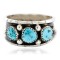 Handmade Certified Authentic Signed Navajo .925 Sterling Silver Natural Turquoise Native American Ring  16835
