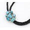 Handmade Certified Authentic Zuni .925 Sterling Silver Turquoise NUGGETS Native American Bolo Tie  390792496081