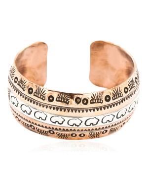 Handmade Feather Bear Certified Authentic Navajo Pure .925 Sterling Silver and Copper Native American Bracelet 12843-1