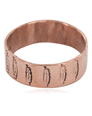 Handmade Feather Certified Authentic Navajo Native American Pure Copper Ring 17092-7