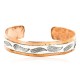 Handmade Feather Certified Authentic Navajo Pure .925 Sterling Silver and Copper Native American Bracelet 12770-00