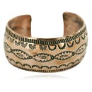 Handmade Feather Certified Authentic Navajo Pure Copper Native American Bracelet 12868-2