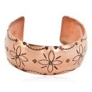 Handmade Flower Navajo Pure Copper Native American Bracelet 12808-2