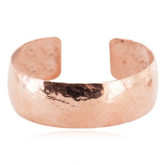 Handmade Hammered Certified Authentic Navajo Native American Pure Copper Bracelet 13054-1