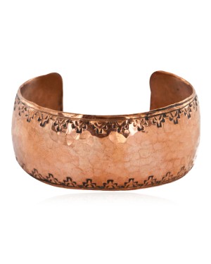 Handmade Hammered Certified Authentic Navajo Pure Copper Native American Bracelet 12795