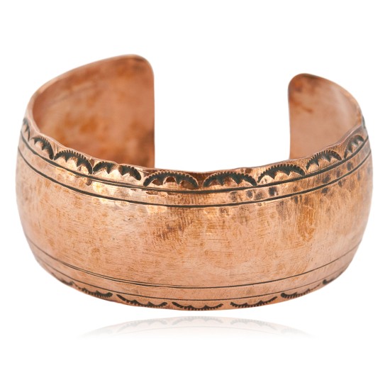 Handmade Hammered Certified Authentic Navajo Pure Copper Native American Bracelet  12868-9