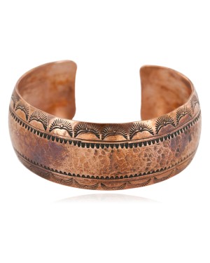 Handmade Hammered Certified Authentic Navajo Pure Copper Native American Bracelet  12869-2