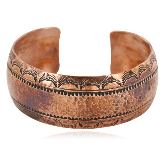 Handmade Hammered Certified Authentic Navajo Pure Copper Native American Bracelet  12869-2