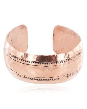 Handmade Hammered Certified Authentic Navajo Pure Copper Native American Bracelet 12942-1
