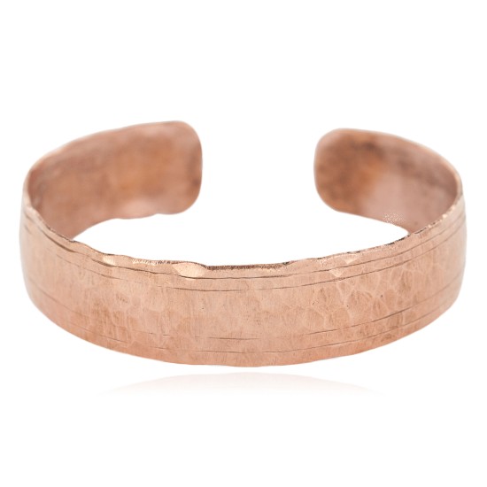 Handmade Hammered Certified Authentic Navajo Pure Copper Native American Bracelet 24457-5