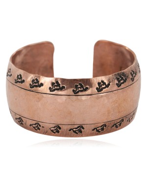 Handmade Hammered Horse Certified Authentic Navajo Pure Copper Native American Bracelet  12868-01