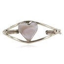 Handmade Heart Certified Authentic Navajo Nickel Mother of Pearl Native American Bracelet 12800