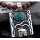 Handmade Hogan Certified Authentic Navajo Native .925 Sterling Silver and 12kt Gold Filled Turquoise Native American Necklace 370804674119