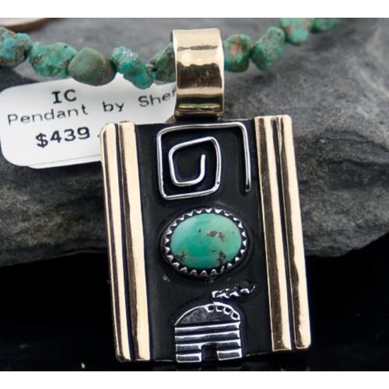Handmade HoganCertified Authentic Navajo .925 Sterling Silver and 12kt Gold Filled Turquoise 6 Native American Necklace 390582570842 Handmade HoganCertified Authentic Navajo .925 Sterling Silver and 12kt Gold Filled Turquoise 6 Native American Necklace 390582570842