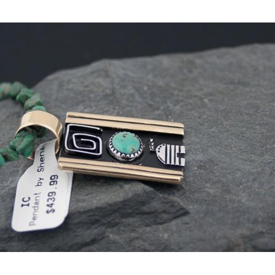 Handmade HoganCertified Authentic Navajo .925 Sterling Silver and 12kt Gold Filled Turquoise 6 Native American Necklace 390582570842 Handmade HoganCertified Authentic Navajo .925 Sterling Silver and 12kt Gold Filled Turquoise 6 Native American Necklace 390582570842