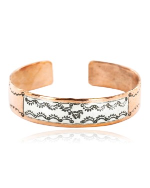 Handmade Horse Certified Authentic Navajo Pure .925 Sterling Silver and Copper Native American Bracelet 12762-3-0