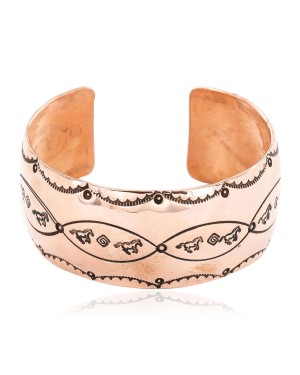 Handmade Horse Certified Authentic Navajo Pure Copper Native American Bracelet 12771